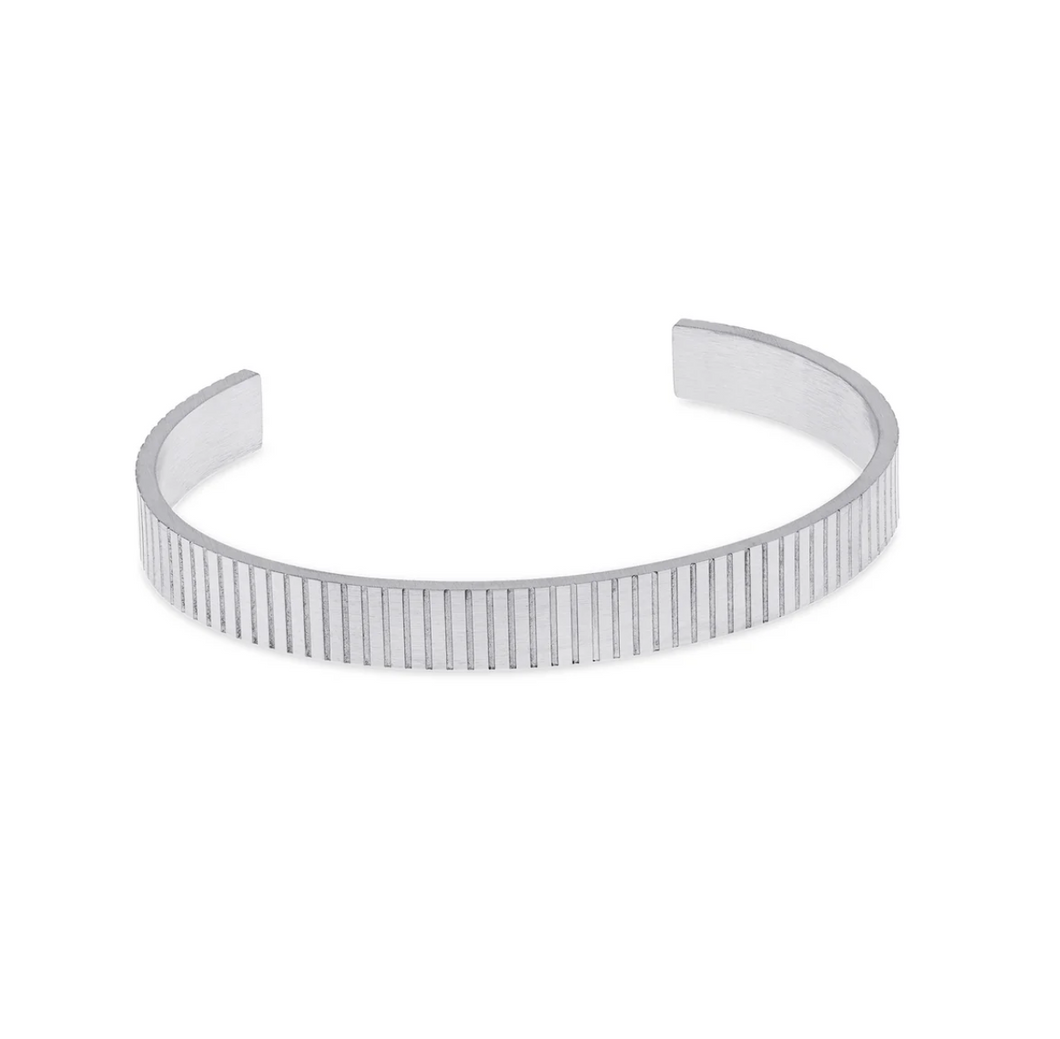 Tage Ribbed Bangle Bracelet Stainless Steel