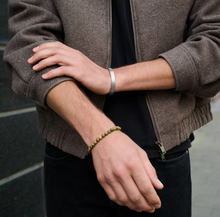 Load image into Gallery viewer, Tage Ribbed Bangle Bracelet Stainless Steel
