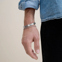 Load image into Gallery viewer, Tage Ribbed Bangle Bracelet Stainless Steel

