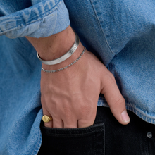 Load image into Gallery viewer, Tage Ribbed Bangle Bracelet Stainless Steel
