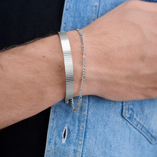 Load image into Gallery viewer, Tage Ribbed Bangle Bracelet Stainless Steel
