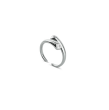 Load image into Gallery viewer, Tomine Crystal Hug Ring Stainless Steel
