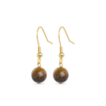 Load image into Gallery viewer, Birgit Tiger Eye Earrings Stainless Steel
