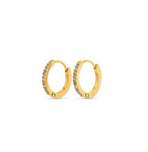 Load image into Gallery viewer, Nilea Crystal Hoop Earrings Stainless Steel
