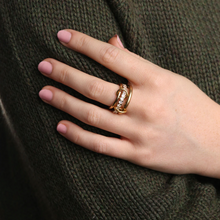 Load image into Gallery viewer, Ethel Crystal Stacked 3 Rings Stainless Steel
