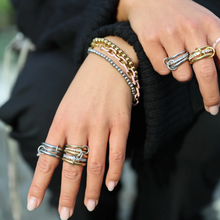 Load image into Gallery viewer, Ethel Crystal Stacked 3 Rings Stainless Steel
