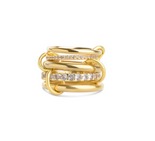 Load image into Gallery viewer, Kristina Crystal Stacked 5 Rings Stainless Steel
