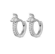 Load image into Gallery viewer, Della Crystal Hoop Earrings Stainless Steel
