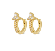 Load image into Gallery viewer, Della Crystal Hoop Earrings Stainless Steel
