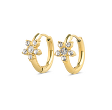 Load image into Gallery viewer, Helia Crystal Hoop Earrings Stainless Steel
