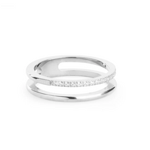 Load image into Gallery viewer, Melissa Duo Crystal Ring Stainless Steel
