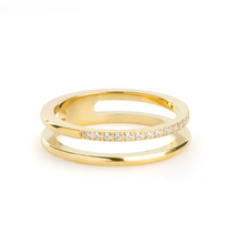 Load image into Gallery viewer, Melissa Duo Crystal Ring Stainless Steel
