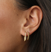Load image into Gallery viewer, Celeste Crystal Hoop Earrings Stainless Steel
