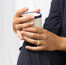 Load image into Gallery viewer, Kerstin Hammered Pearl Ring Stainless Steel

