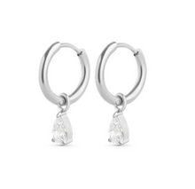 Load image into Gallery viewer, Elle Crystal Hoop Earrings Stainless Steel
