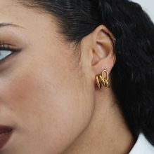 Load image into Gallery viewer, Madina Hoop Stud Earrings Stainless Steel
