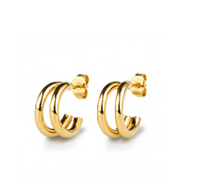 Load image into Gallery viewer, Heylin Double Hoop Earrings Stainless Steel
