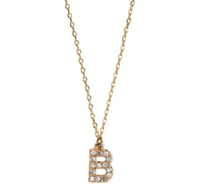 Load image into Gallery viewer, Juno Crystal Letter Necklace Stainless Steel
