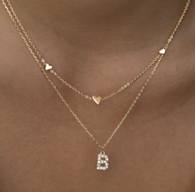 Load image into Gallery viewer, Juno Crystal Letter Necklace Stainless Steel
