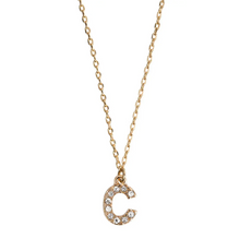 Load image into Gallery viewer, Juno Crystal Letter Necklace Stainless Steel

