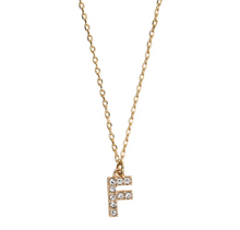Load image into Gallery viewer, Juno Crystal Letter Necklace Stainless Steel
