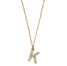 Load image into Gallery viewer, Juno Crystal Letter Necklace Stainless Steel
