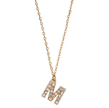 Load image into Gallery viewer, Juno Crystal Letter Necklace Stainless Steel
