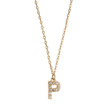 Load image into Gallery viewer, Juno Crystal Letter Necklace Stainless Steel
