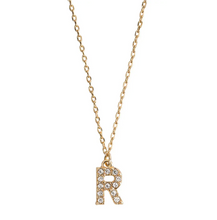 Load image into Gallery viewer, Juno Crystal Letter Necklace Stainless Steel
