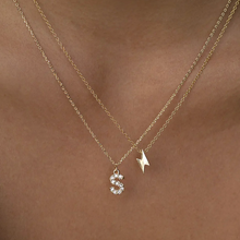 Load image into Gallery viewer, Juno Crystal Letter Necklace Stainless Steel
