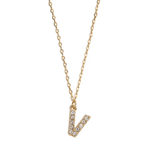 Load image into Gallery viewer, Juno Crystal Letter Necklace Stainless Steel
