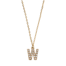 Load image into Gallery viewer, Juno Crystal Letter Necklace Stainless Steel
