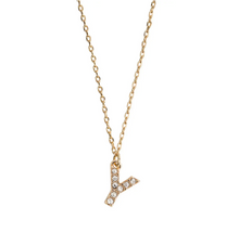 Load image into Gallery viewer, Juno Crystal Letter Necklace Stainless Steel
