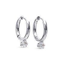 Load image into Gallery viewer, Oline Crystal Hoop Earrings Stainless Steel
