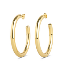 Load image into Gallery viewer, Stine Hoop Stud Earrings Stainless Steel
