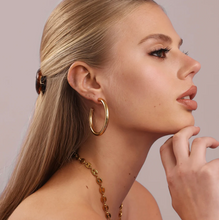 Load image into Gallery viewer, Stine Hoop Stud Earrings Stainless Steel

