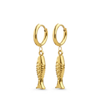 Load image into Gallery viewer, Erna Fish Hoop Earrings Stainless Steel
