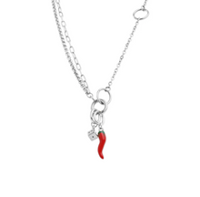 Load image into Gallery viewer, Onyx Layered Chain Necklace Stainless Steel
