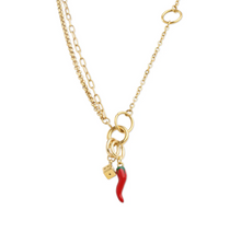 Load image into Gallery viewer, Onyx Layered Chain Necklace Stainless Steel
