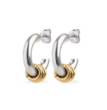 Load image into Gallery viewer, Luna Hoop Stud Earrings Stainless Steel
