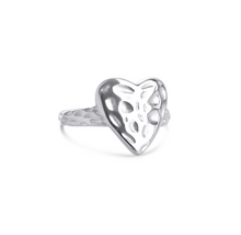 Load image into Gallery viewer, Lovi Hammered Heart Ring Stainless Steel
