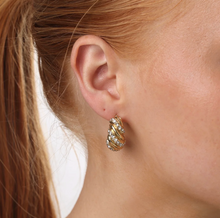 Load image into Gallery viewer, Coco Croissant Earrings Crystal Stud Earrings Stainless Steel

