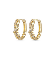 Load image into Gallery viewer, Marigold Crystal Hoop Earrings Stainless Steel
