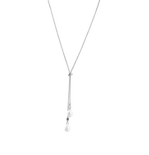 Load image into Gallery viewer, Barbro Lariat Pearl Necklace Stainless Steel

