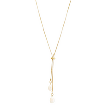 Load image into Gallery viewer, Barbro Lariat Pearl Necklace Stainless Steel
