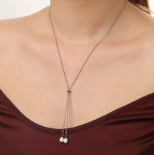 Load image into Gallery viewer, Barbro Lariat Pearl Necklace Stainless Steel
