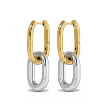 Load image into Gallery viewer, Li Mixed Metal Hoop Earrings Stainless Steel
