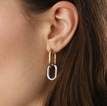 Load image into Gallery viewer, Li Mixed Metal Hoop Earrings Stainless Steel
