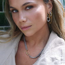 Load image into Gallery viewer, Li Mixed Metal Hoop Earrings Stainless Steel
