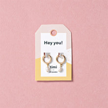 Load image into Gallery viewer, Pearl Small Hoop Earrings
